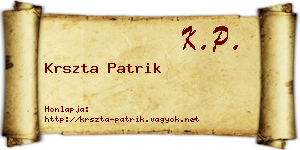 Krszta Patrik névjegykártya